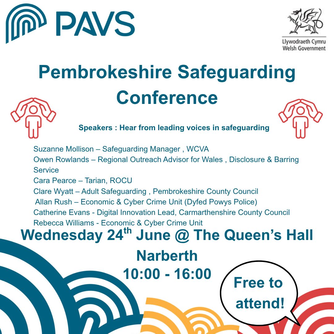 Images contains text about the Pembrokeshire Safeguarding Conference